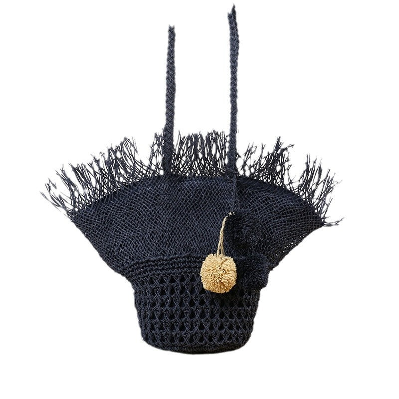 Elegante Korbtasche mit Fransigem Design Brehn