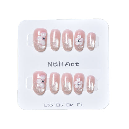 Dekorative Press-On Nagelverlängerungen mit floralem Design Brehn