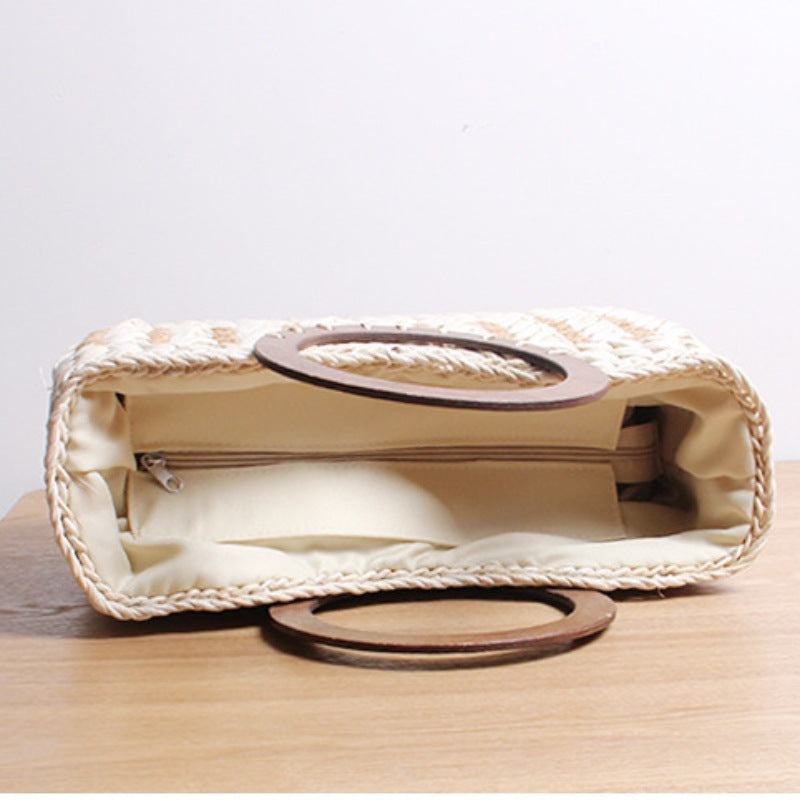 Handtasche mit Rundem Holzgriff Brehn