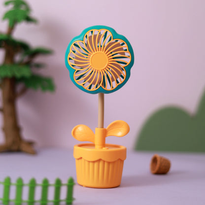 Damen Dekorativer Mini-Lüfter mit Blumen-Design Brehn