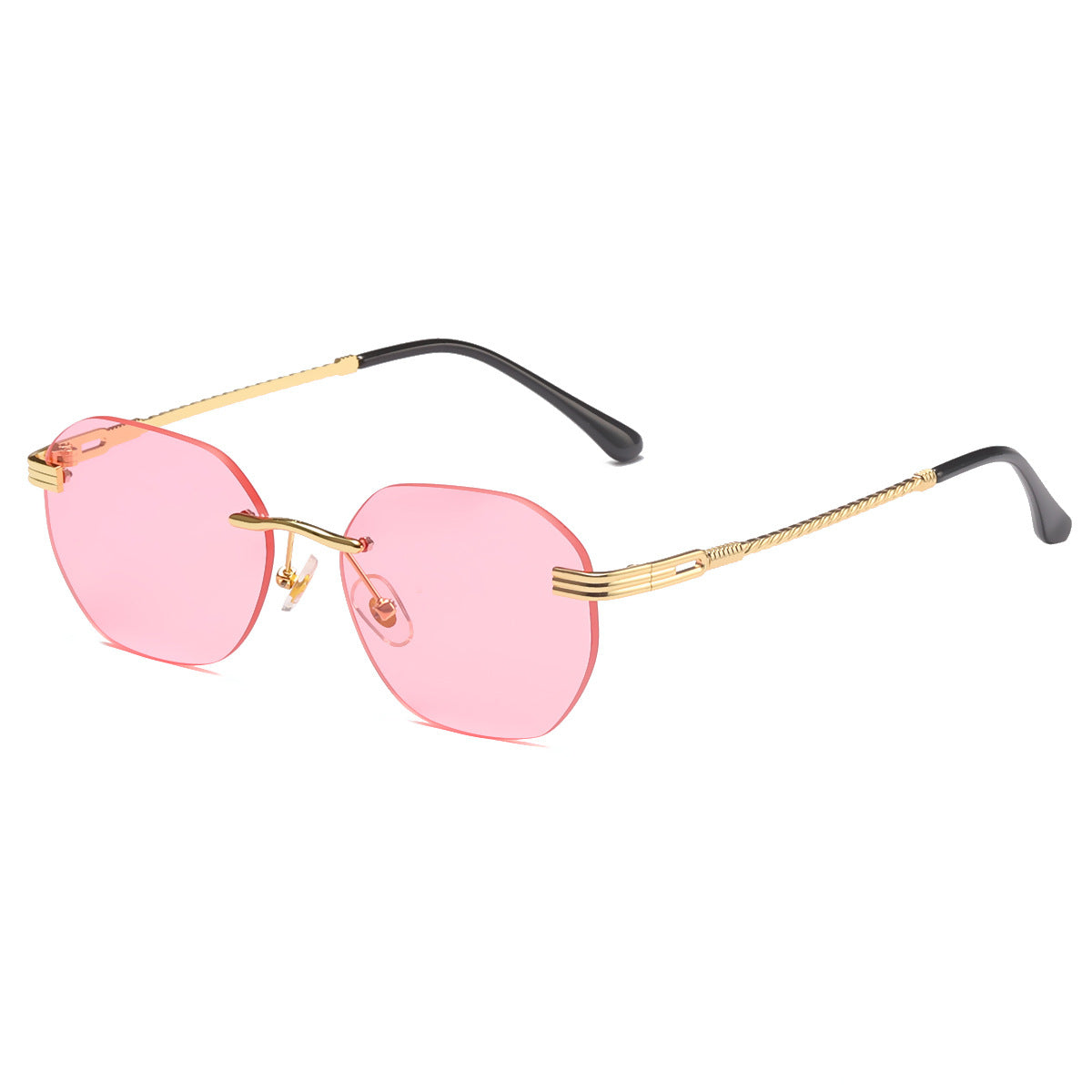 Damen modische geometrische Sonnenbrille mit dekorativem Metallrahmen Brehn