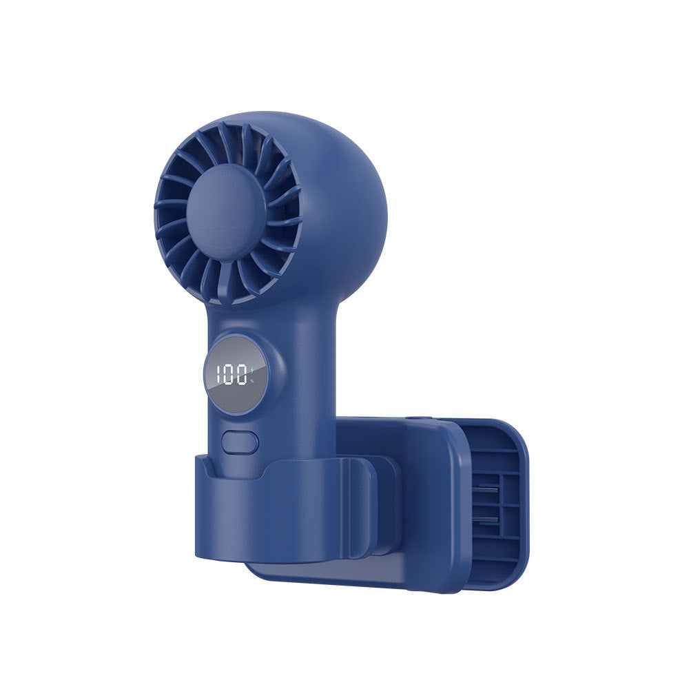 Unisex Mini Digital Display Rechargeable Handheld Fan Brehn