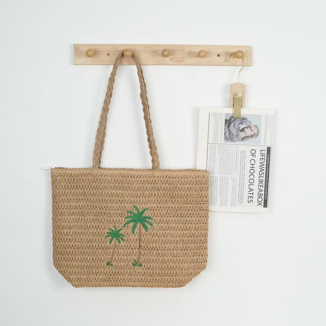 Strandtasche mit Handgefertigtem Palmenmuster Brehn