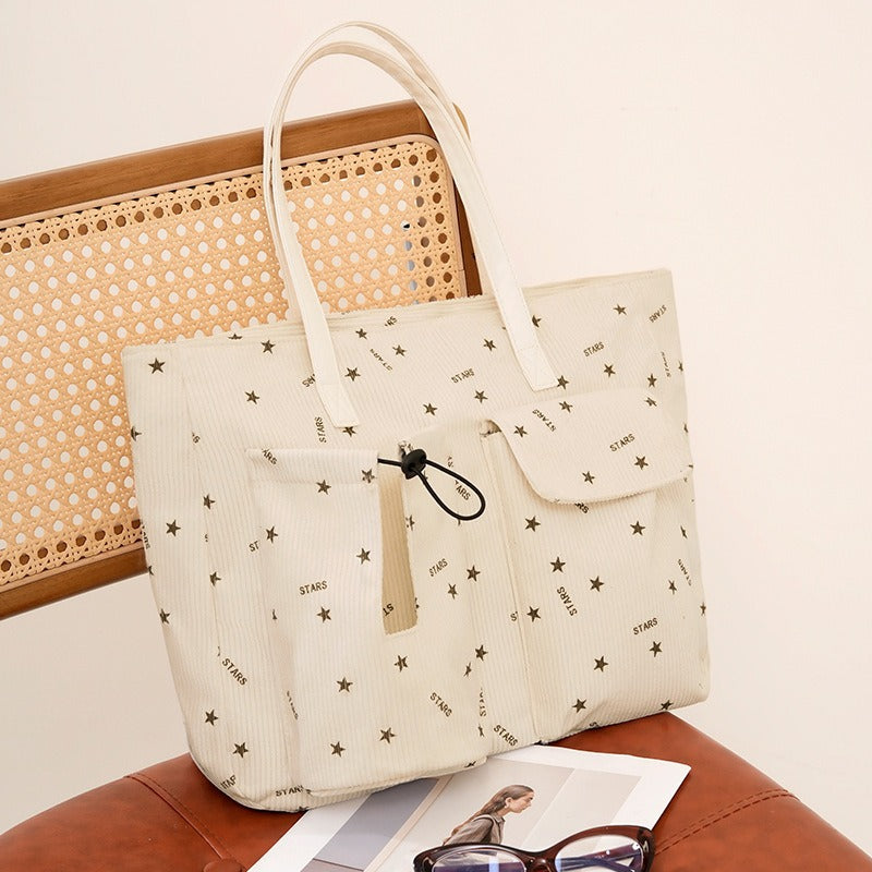 Stilvolle Baumwoll-Tote-Tasche mit Sternmuster Brehn