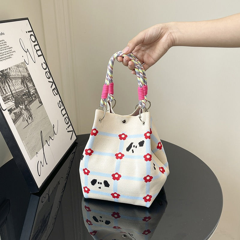 WoFloral Print Texturiertes Handtasche Brehn