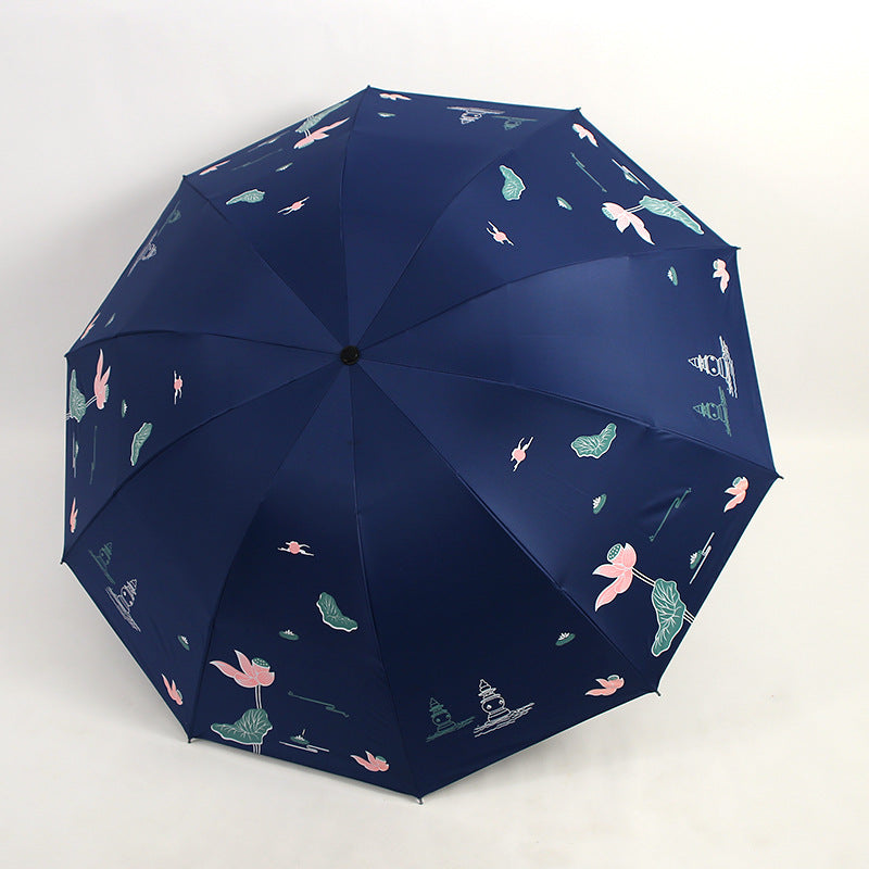 Damen Faltbarer Regenschirm mit floralen Akzenten Brehn