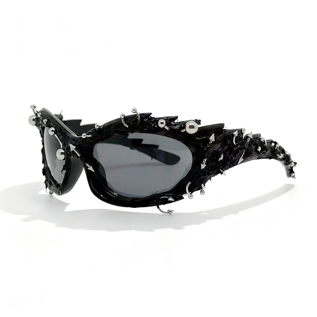 Damen extravagante Designer-Sonnenbrille mit auffälligem Schmuckrahmen Brehn