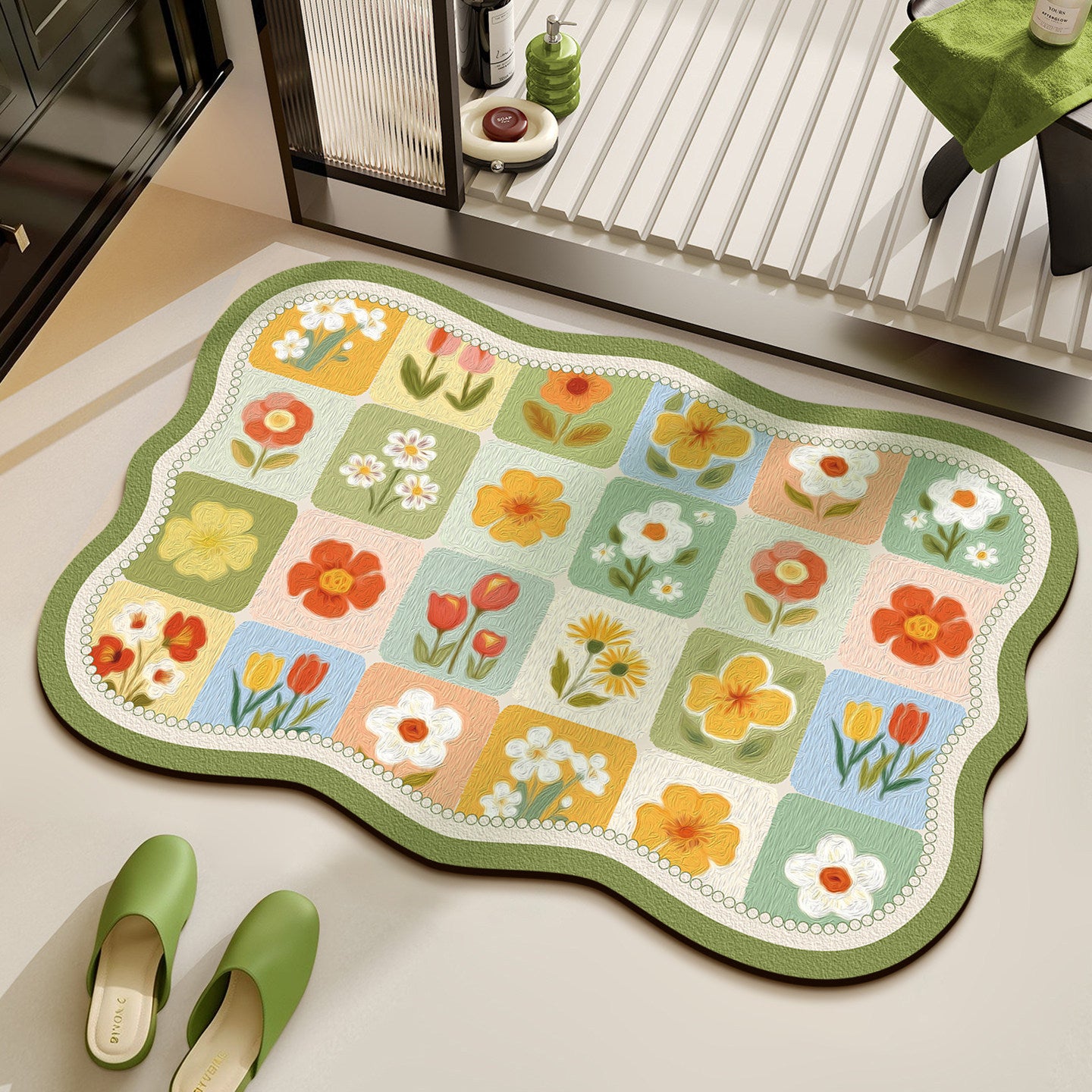 Floral Patchwork Badmatte Brehn