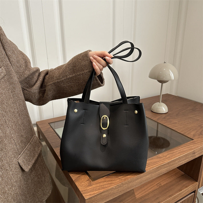 Strukturierte Leder-Shopper-Tasche Brehn