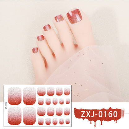 Glitter Gradient Zehennagel-Wickel