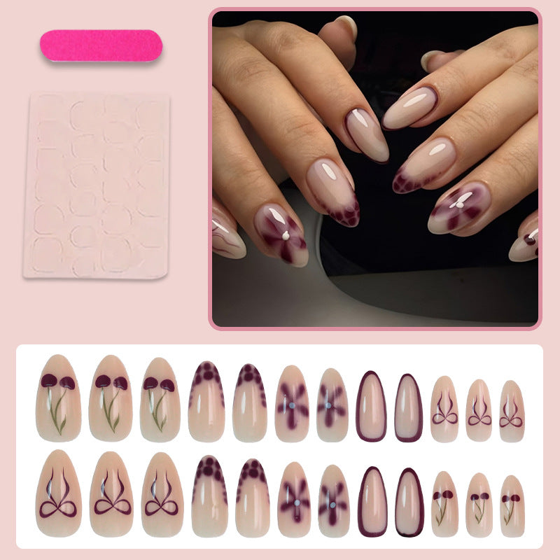 Kunstnagelset mit modernen floral-marmorierten Designs Brehn