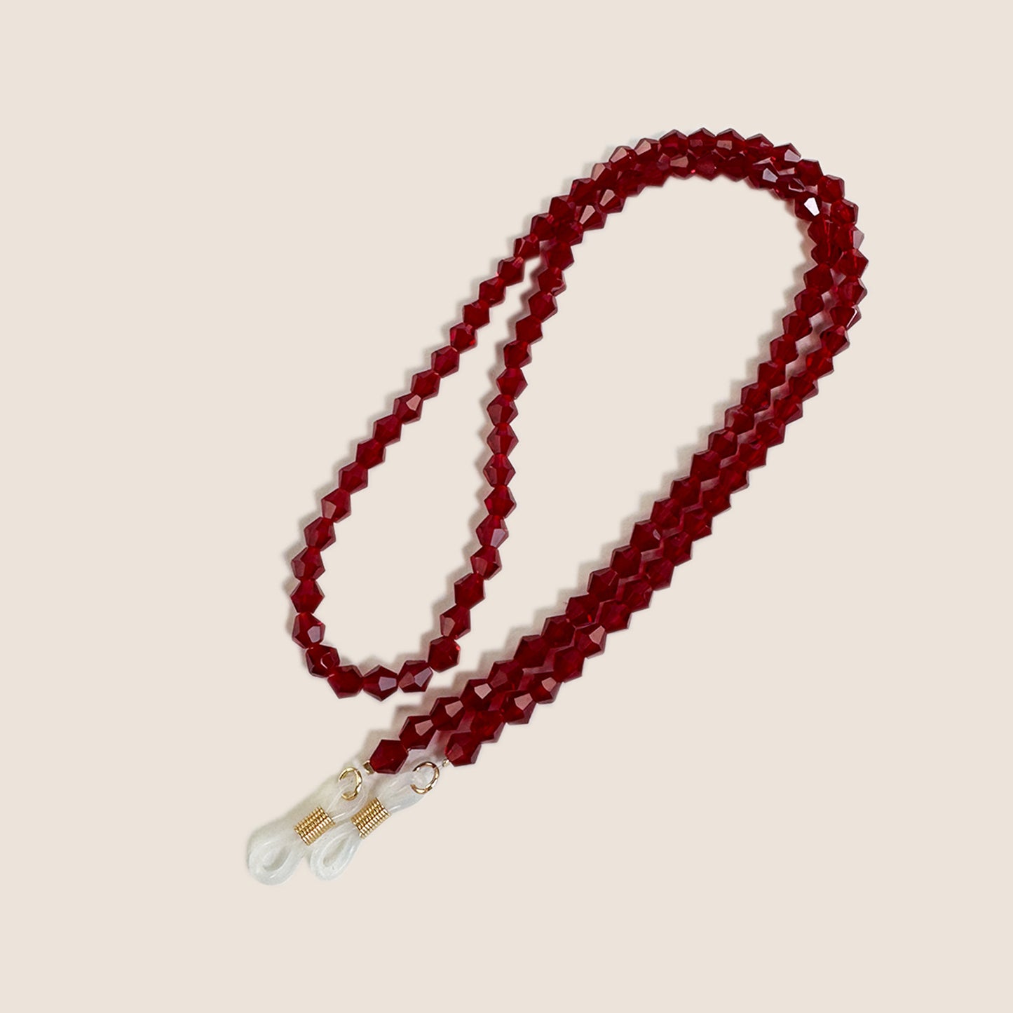 Perlenbrille Kette mit klaren Spitzen Brehn