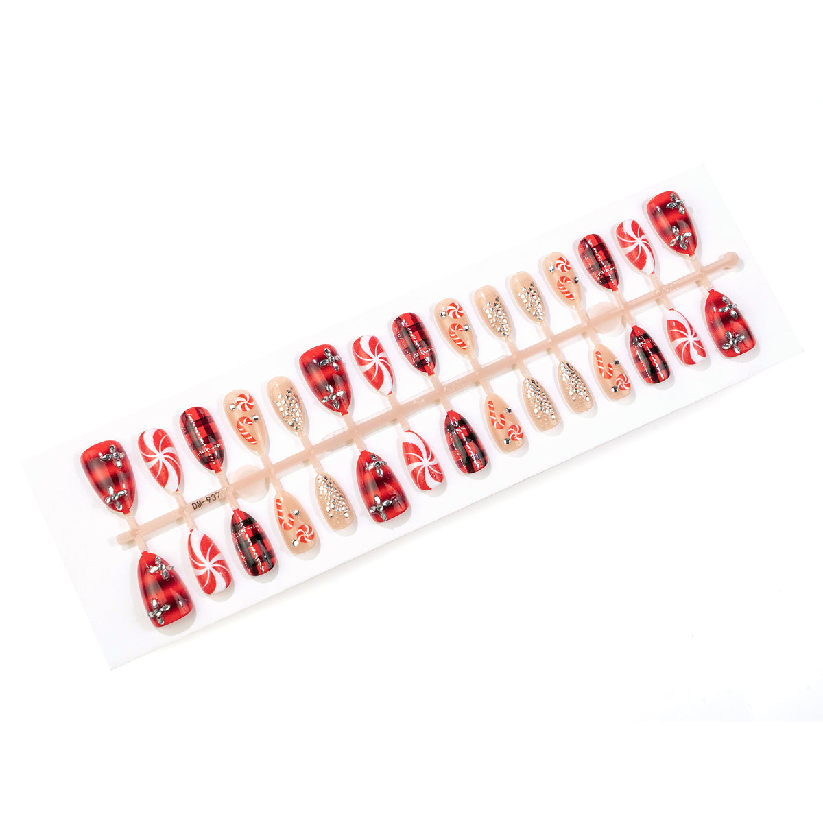 Festliches Press-On Nagelkunst Set mit Feiertagsmustern Brehn