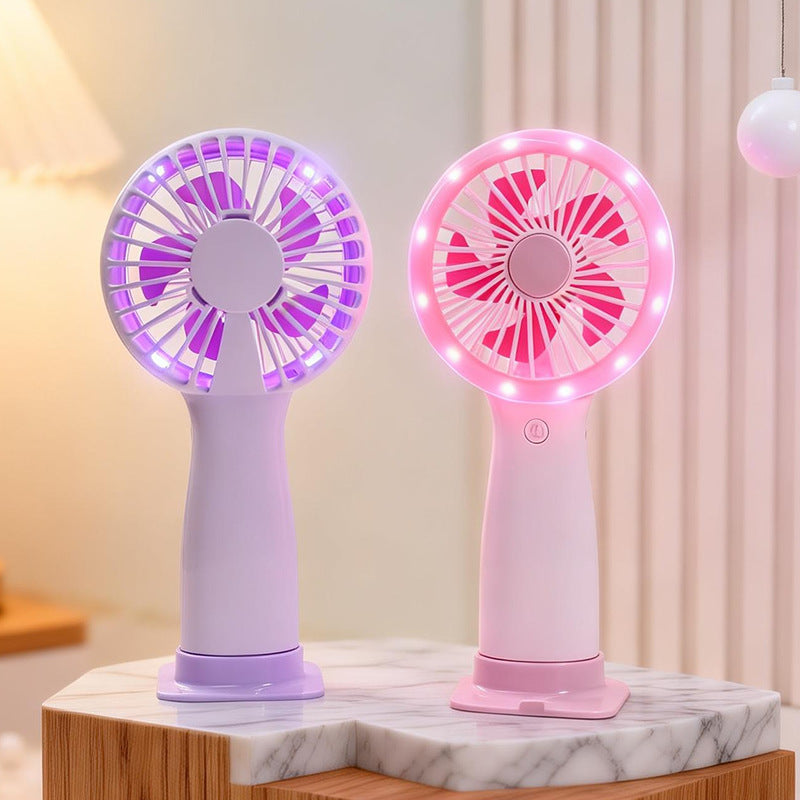 Damen Tragbarer Handventilator mit LED-Licht und USB-Anschluss Brehn