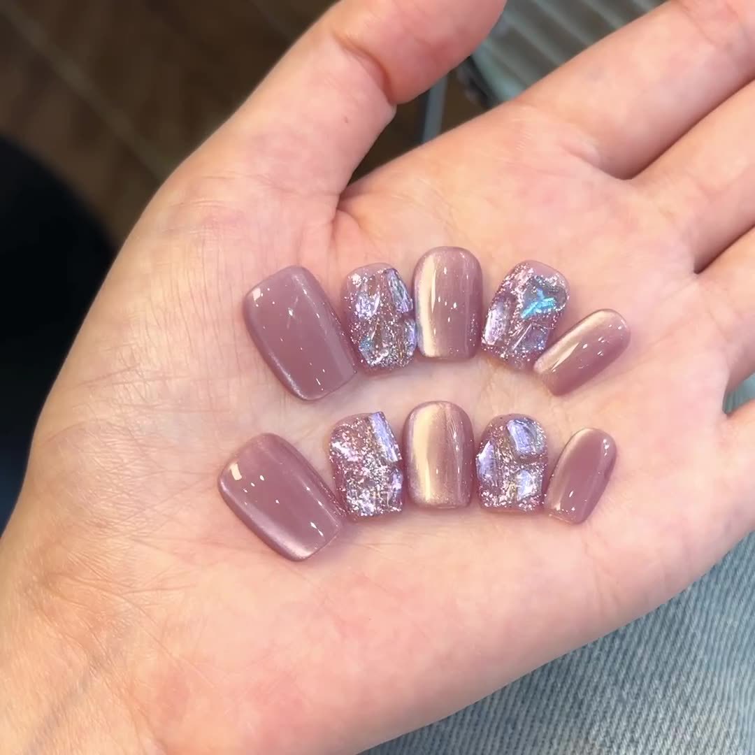 Glitzernde Nagelkunst Press-On Set Brehn