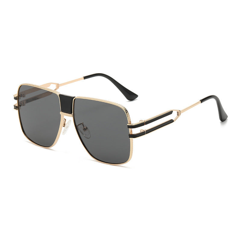 Damen moderne quadratische Sonnenbrille mit elegantem Metallrahmen Brehn