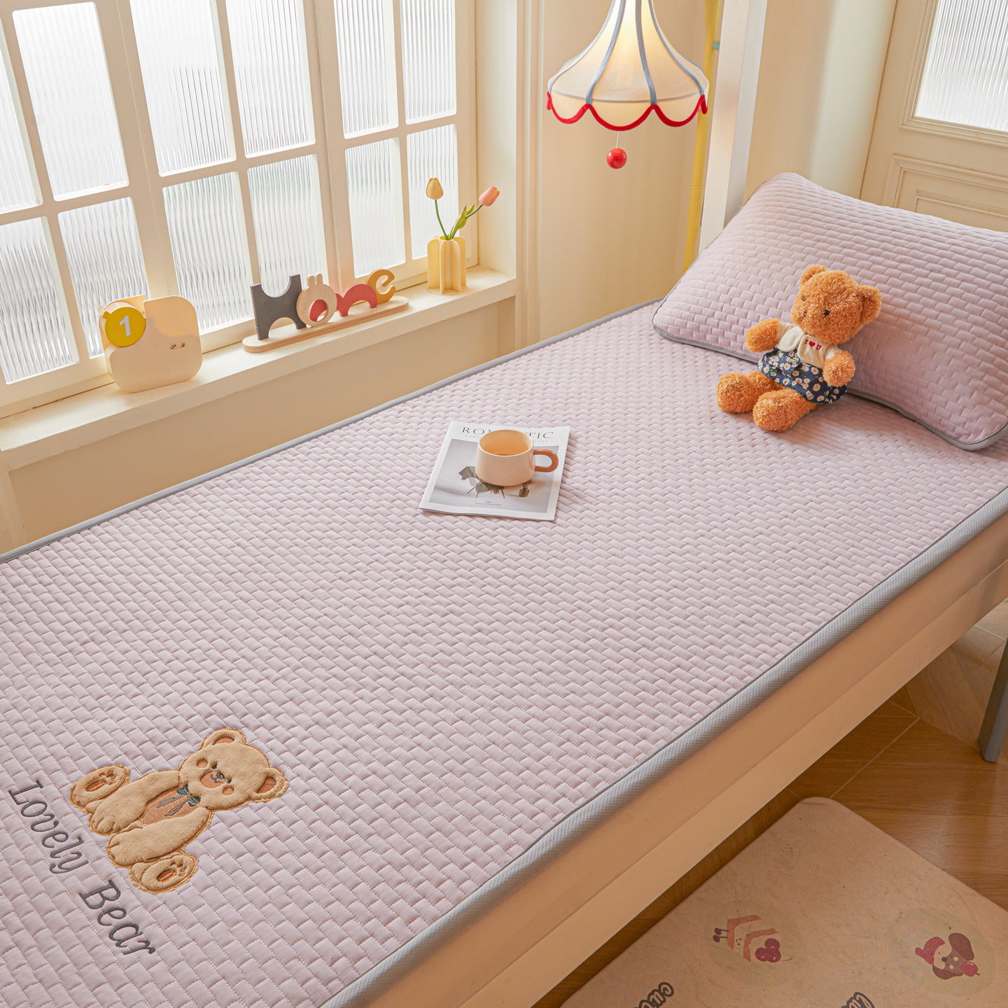 Damen Kinderbettauflage mit niedlichem Teddy-Motiv Brehn