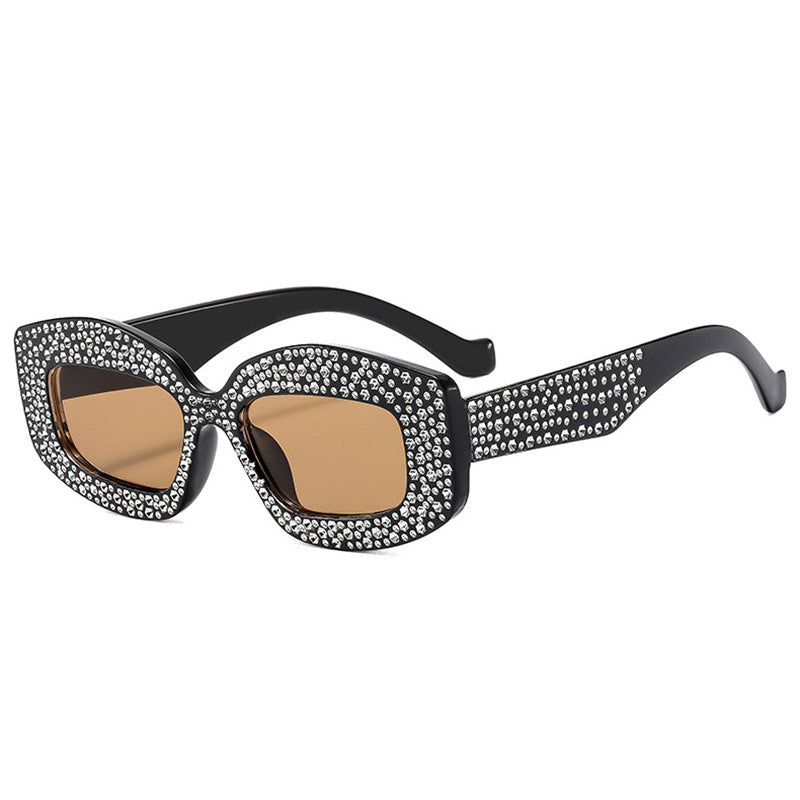 Damen auffällige Sonnenbrille mit glamourösen Strasssteinen Brehn