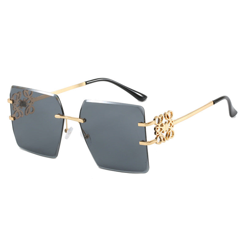Damen modische Sonnenbrille mit außergewöhnlichem Design und goldenen Akzenten Brehn