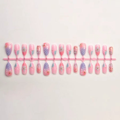 Floral Acryl Verlängerte Nagelkunst Brehn