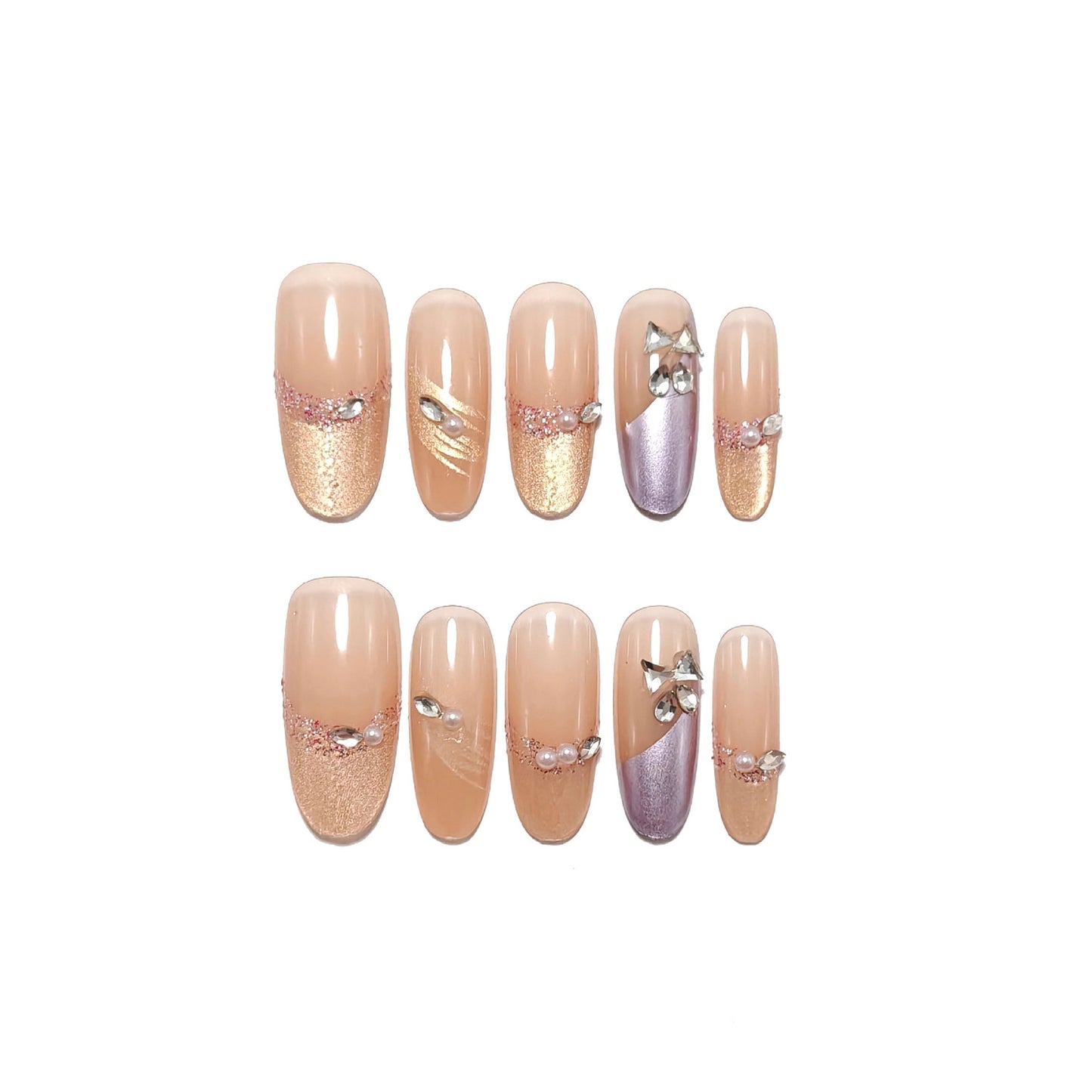 Glamouröses Nagelset mit Strass Brehn