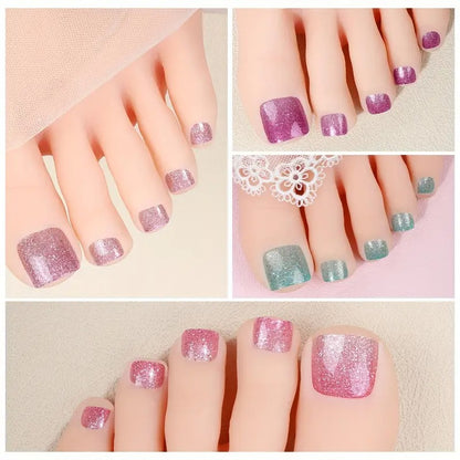 Glitter Gradient Zehennagel-Wickel