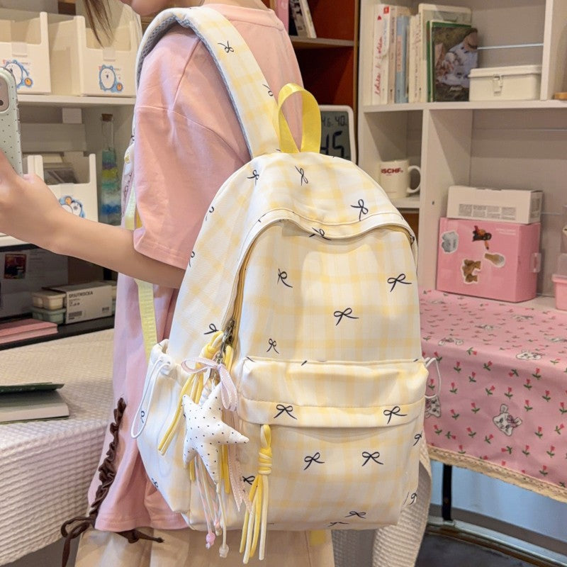 Liebliche, mit Schleife verzierte Alltags-Rucksack