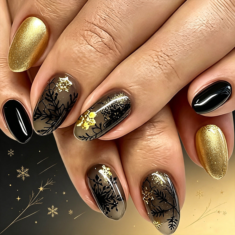 Elegantes winterliches Press-On Nagelset Brehn