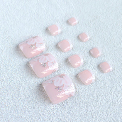 Elegante Blumen Fußnagelkunst
