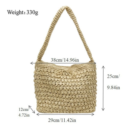 Geräumige Makramee-Tasche mit Breiten Trägern Brehn