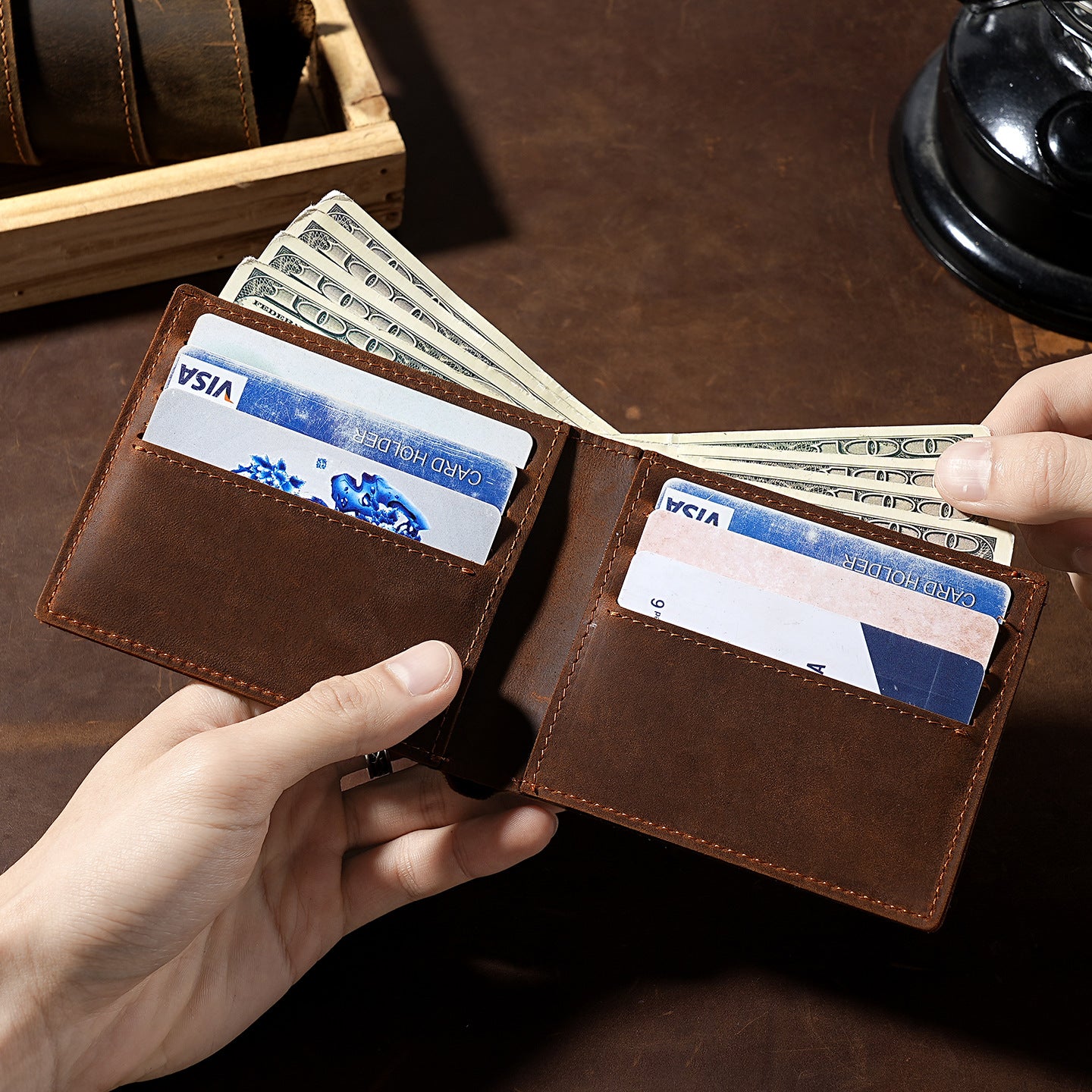 Premium Leder Bi-Fold Geldbörse  1787402536