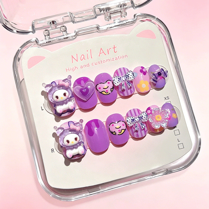 Benutzerdefiniertes cartoon-inspiriertes press-on Nagelkunst-Set Brehn