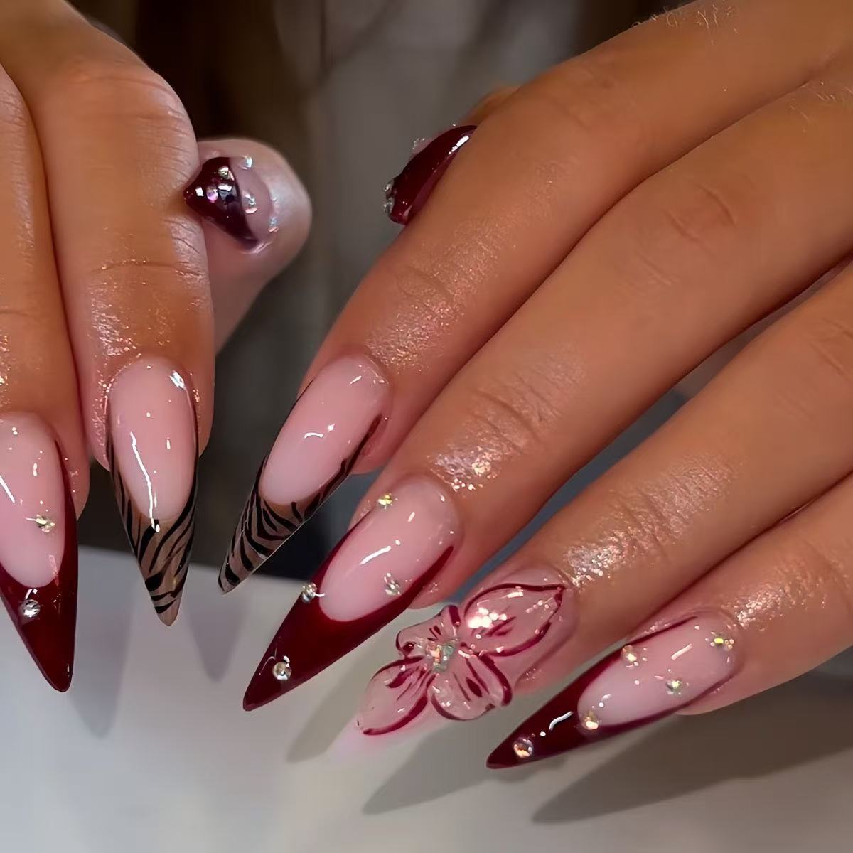 Premium Künstlerische Stiletto Nagelverstärkungen Brehn