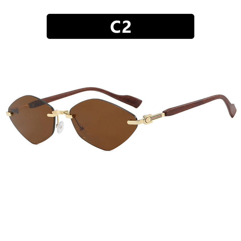 Damen geometrische Sonnenbrille mit luxuriösen Holzarmen und polarisierten Gläsern Brehn