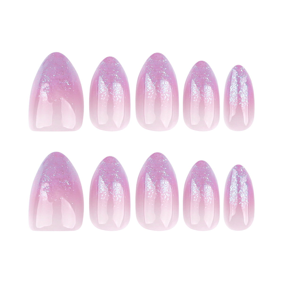 Kunstvolle Nagelverlängerungen mit Glitzer-Gradient Brehn