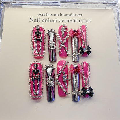 Gothic-Themen Press-On Nagelkunst Set