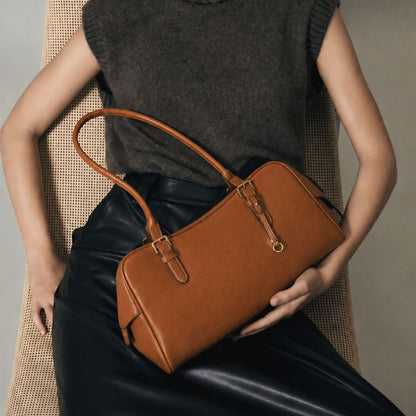Klassische Strukturierte Lederhandtasche