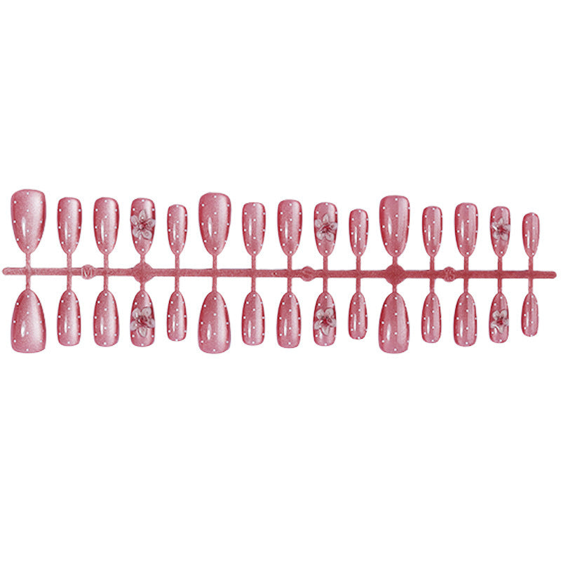 Premium Klebe-Press-On Nail Set mit Blumenmustern Brehn