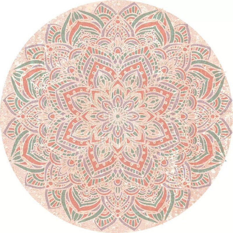 Kreisförmiger Vintage Blumenbereichsteppich Brehn