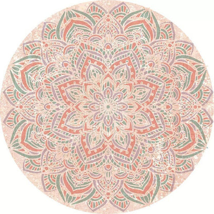 Kreisförmiger Vintage Blumenbereichsteppich Brehn