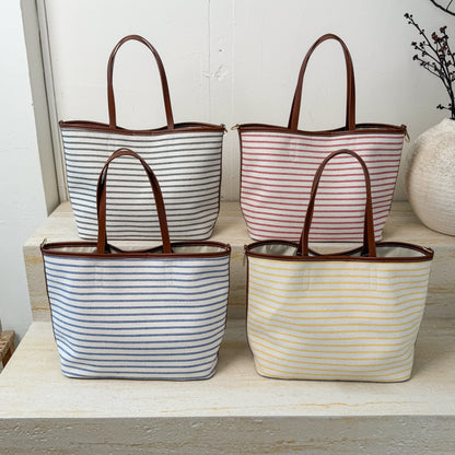 Wiederverwendbare gestreifte Strandtasche Brehn