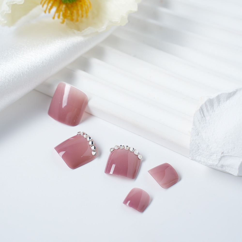 Elegantes Press-On-Nagelkunst-Set mit Strass Brehn