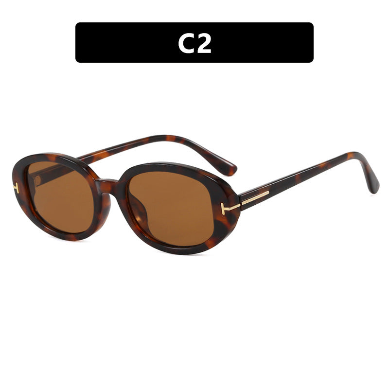 Damen stilvolle ovale Sonnenbrille mit goldenen Details Brehn