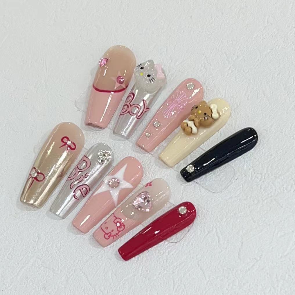 Süßes Cartoon Nagelkunstset Brehn