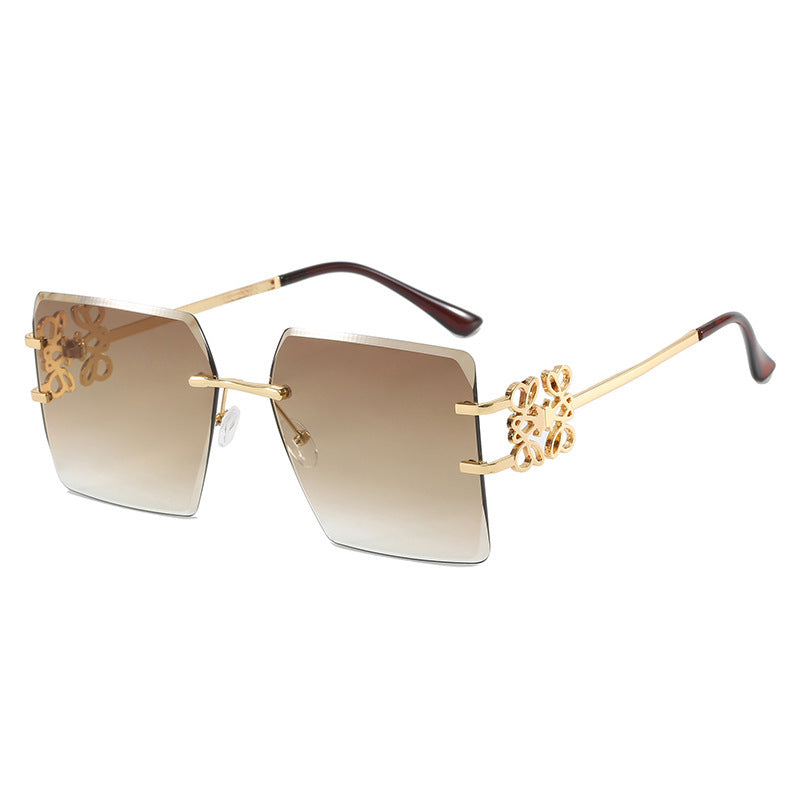 Damen Designer-Sonnenbrille mit auffälligem geometrischem Rahmen Brehn