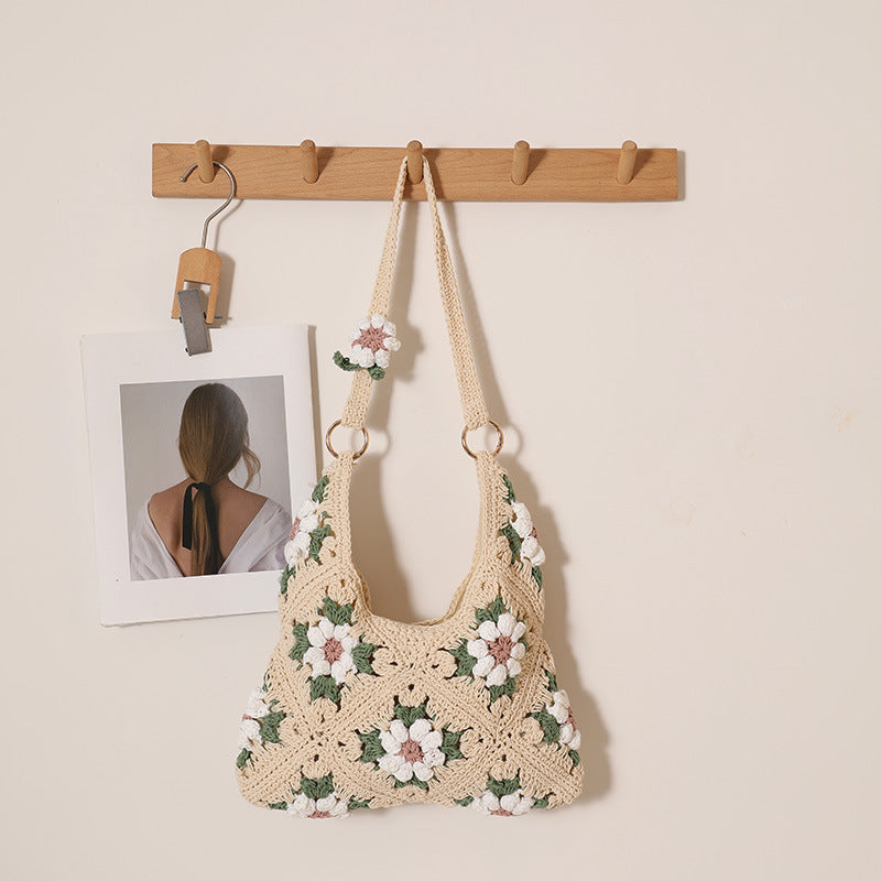 Handgefertigte Häkelhandtasche Im Floralen Design Brehn