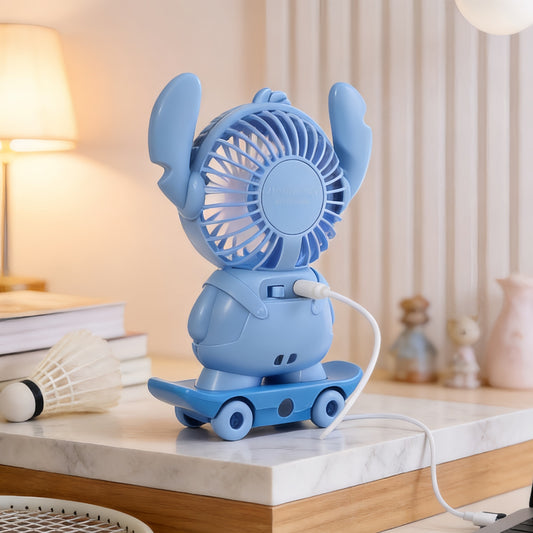 Damen Tragbarer Spielzeugventilator mit LED-Beleuchtung und USB-Aufladung Brehn