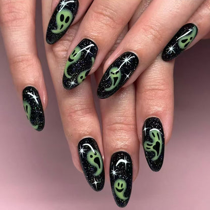 Geister-Themen Stiletto Press-On Nagelkunst Brehn