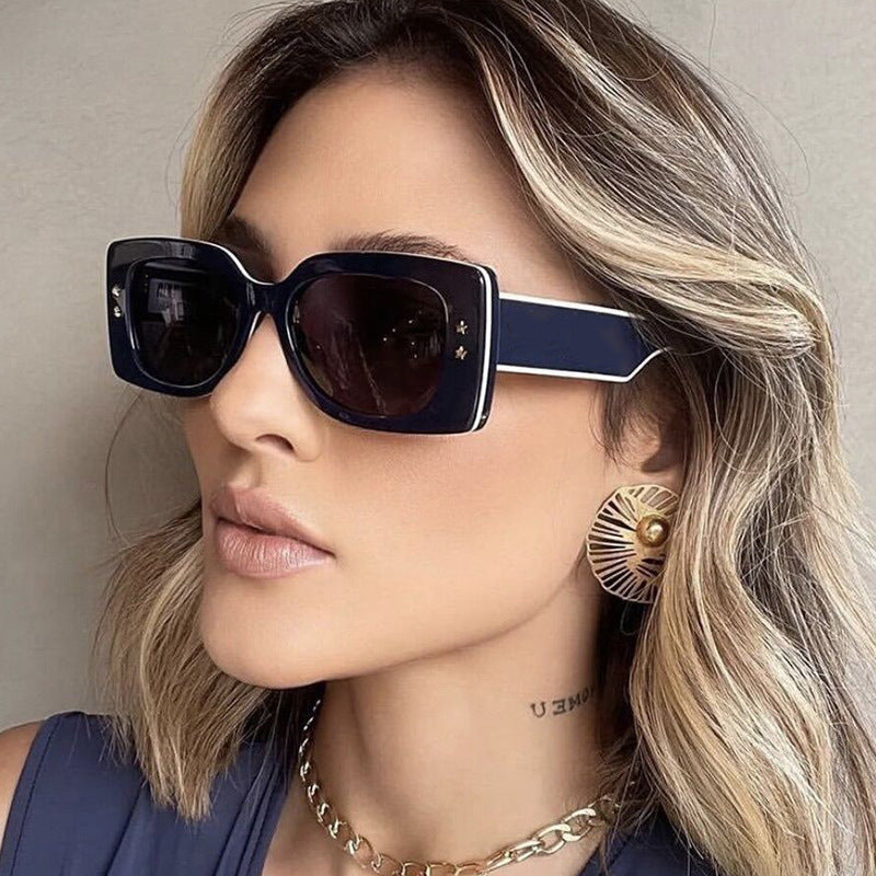 Damen extravagante quadratische Sonnenbrille mit stylishen Details Brehn