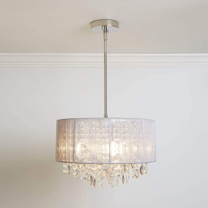 Elegante Kristall Trommel Deckenleuchte